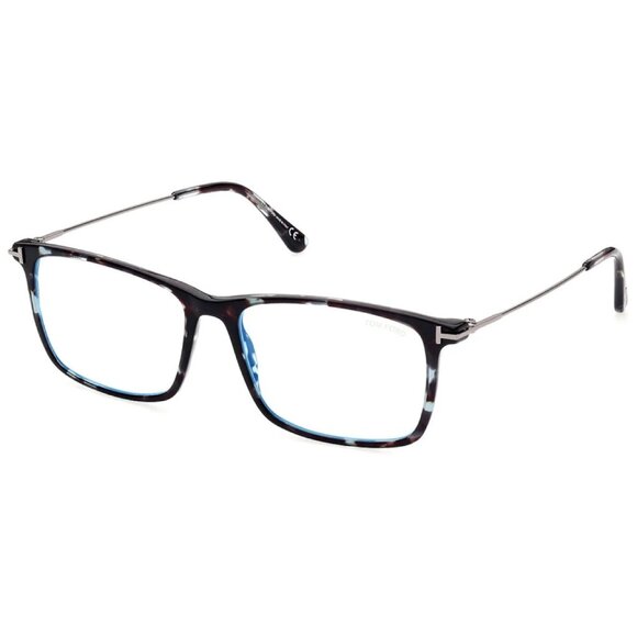 NEW TOM FORD FT5758-B/S 055 EYEGLASSES TF5758-B 055 DARK HAVANA MEN SQUARE EYEWE - Picture 1 of 3
